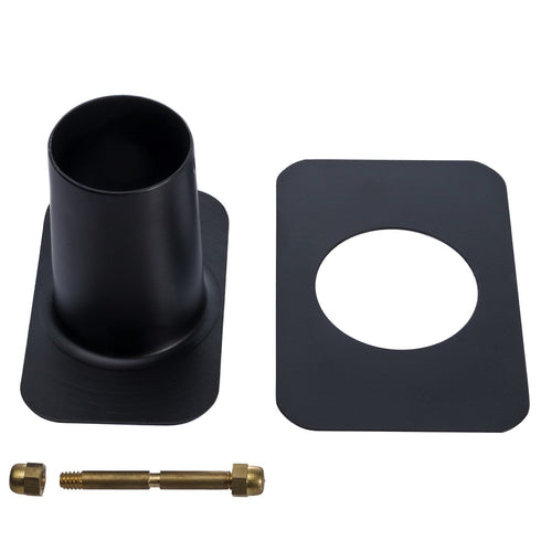Aluminum 2-Piece Gutter Adapter Kit with Brass Bolt for Rain Chain Installation, Standard, Black Powder Coated